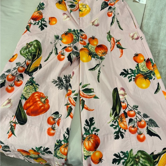 Maeve Pink Vegetable Print Wide Leg Pants - Picture 3 of 7